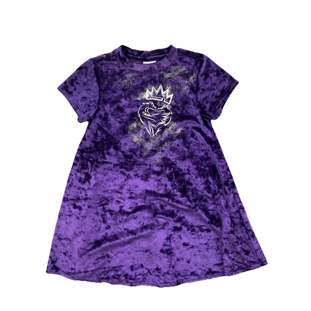 Disney Decendents Girls Kid Core Purple Crushed Velvet Dress Size‎ 5/6